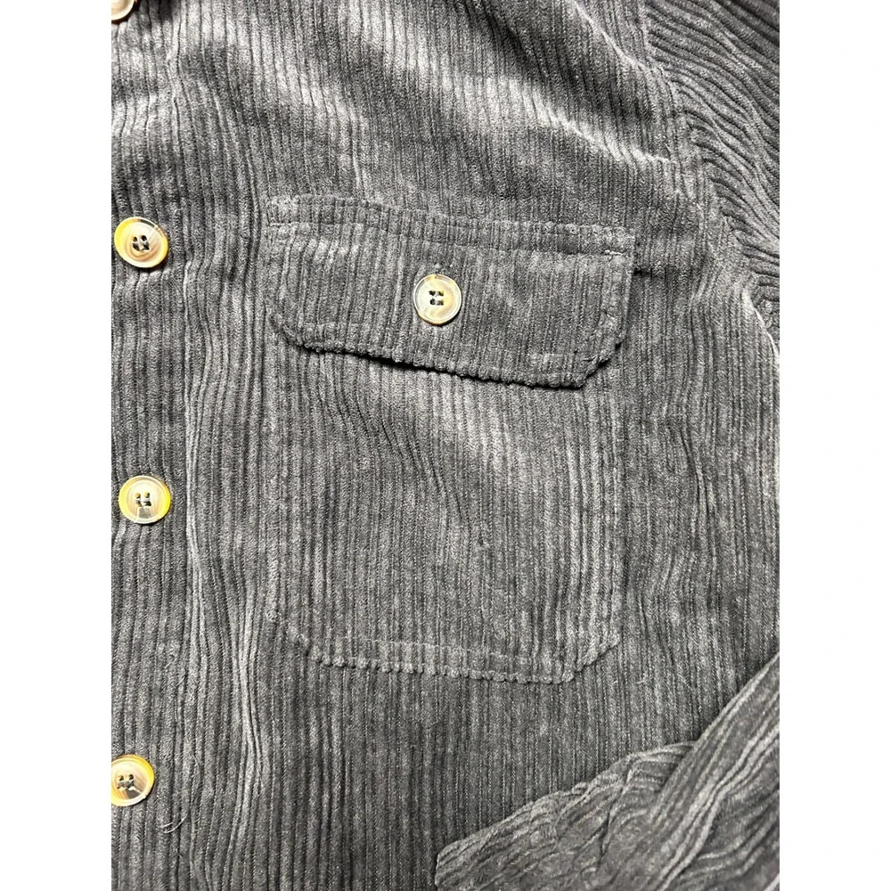 Love Tree Shirt Jacket Corduroy Polyester Gray Small Womens